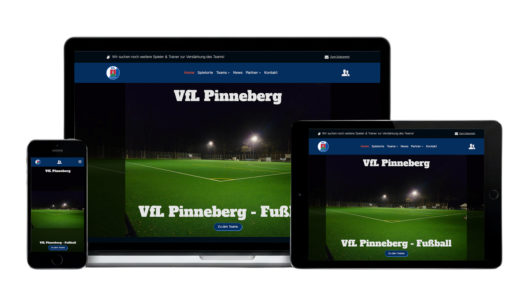 Webseite für VfL Pinneberg Fußball