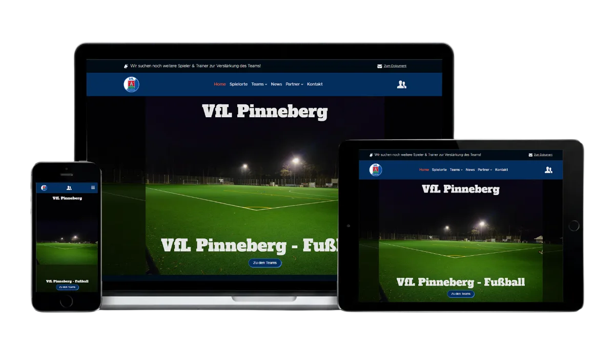 Webseite für VfL Pinneberg Fußball